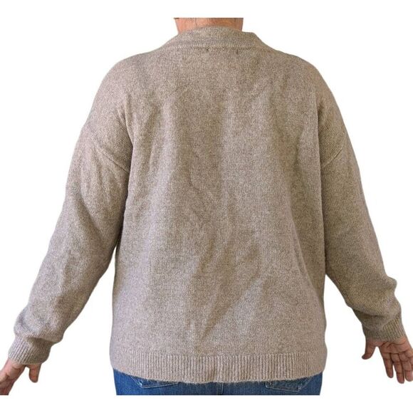 Grade & Gather Tan Front Back Overlap Pullover Sweater Round Neck Women's Size M - Picture 6 of 8